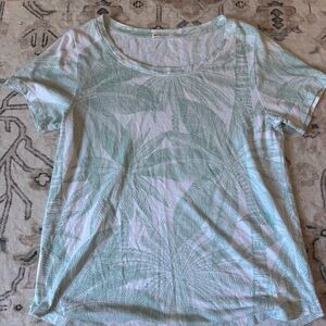 Marine Layer Light Green Palm Print Tee